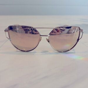 Gold Frame/Rose Gold Lense Cat Eye Sunglasses